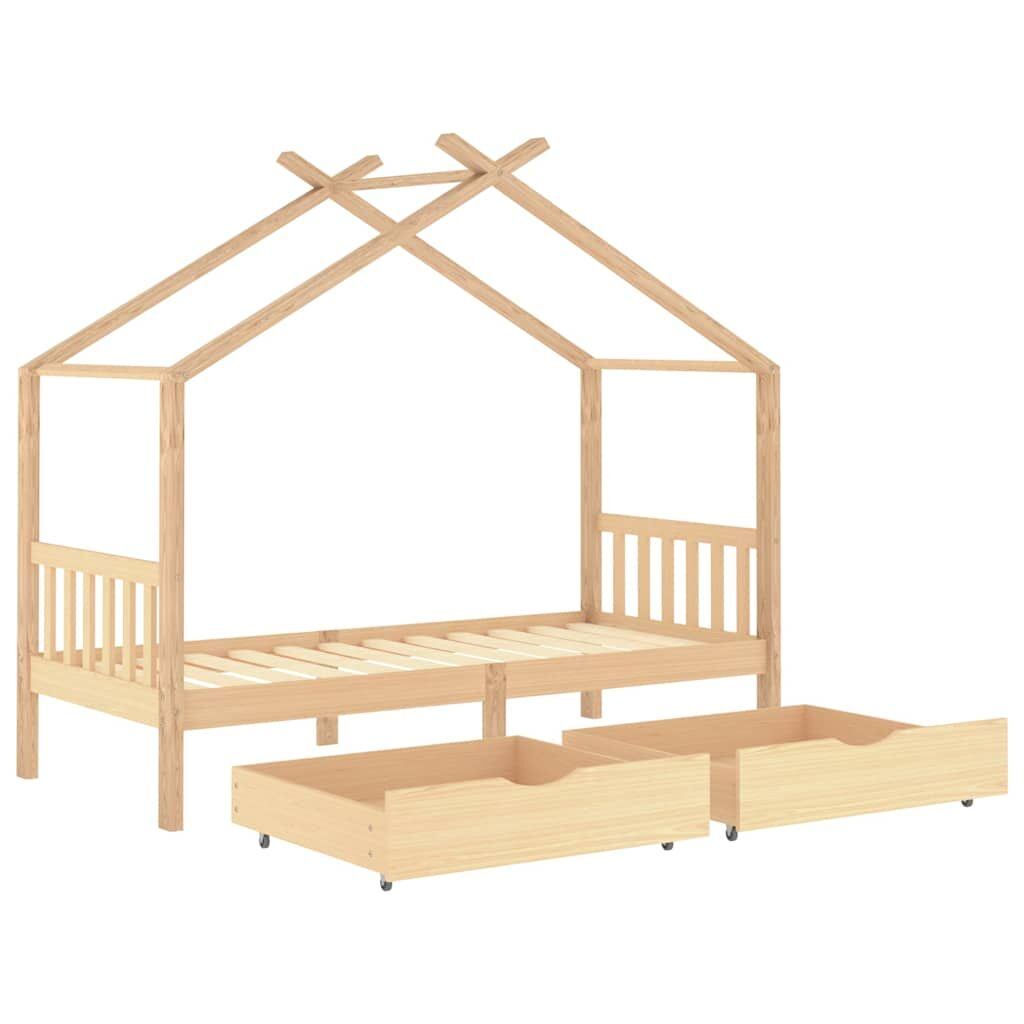 Vidaxl Estructura Cama Niños Con Cajones Madera Maciza Pino 90x200 Cm_4