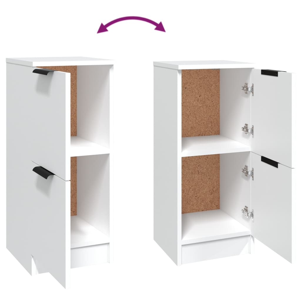 Aparadores 2 Uds Madera Contrachapada Blanco 30x30x70 Cm / Vetonek_4