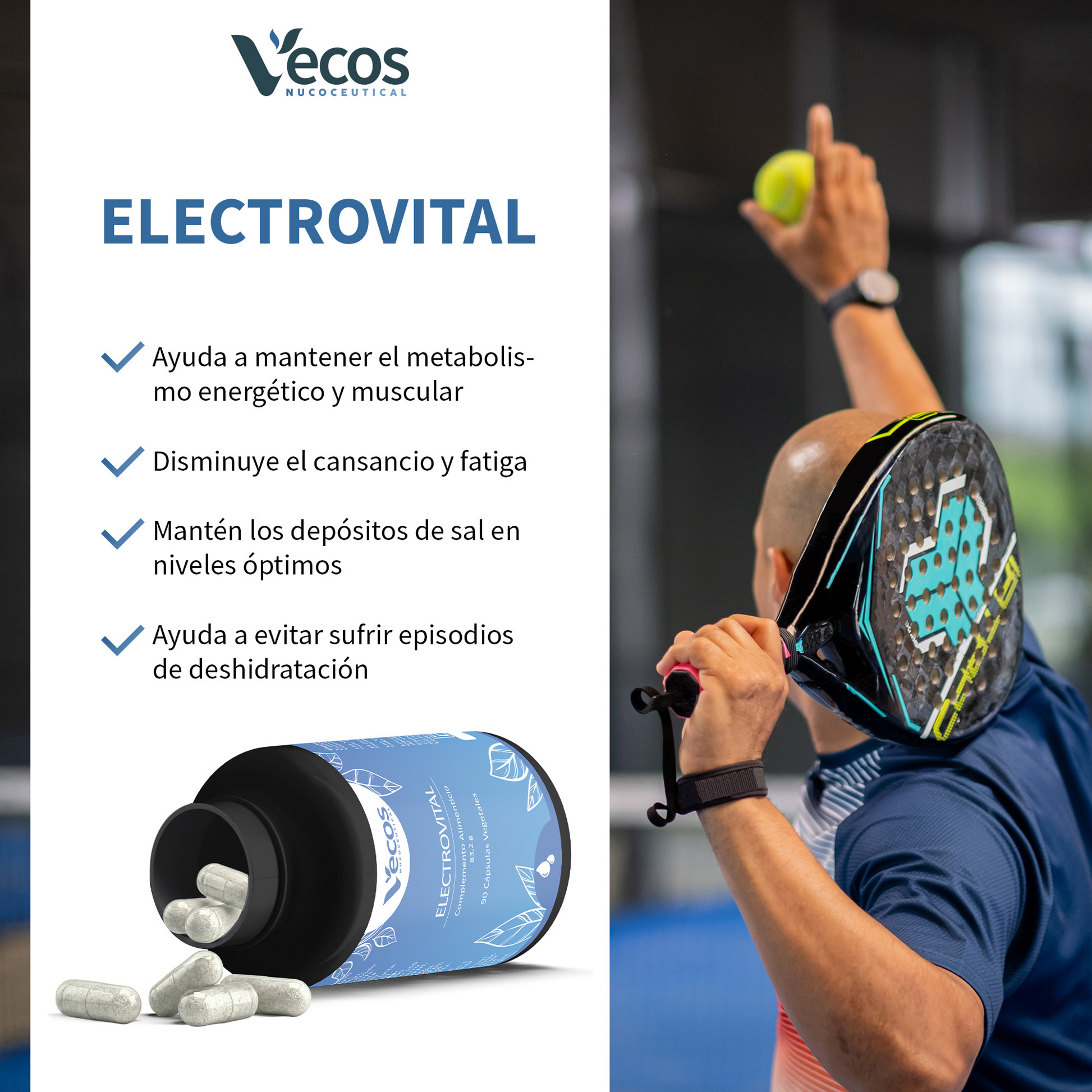 Electrovital Sales Minerales Vecos 90 Cápsulas | Electrolitos Sin Azúcar_3