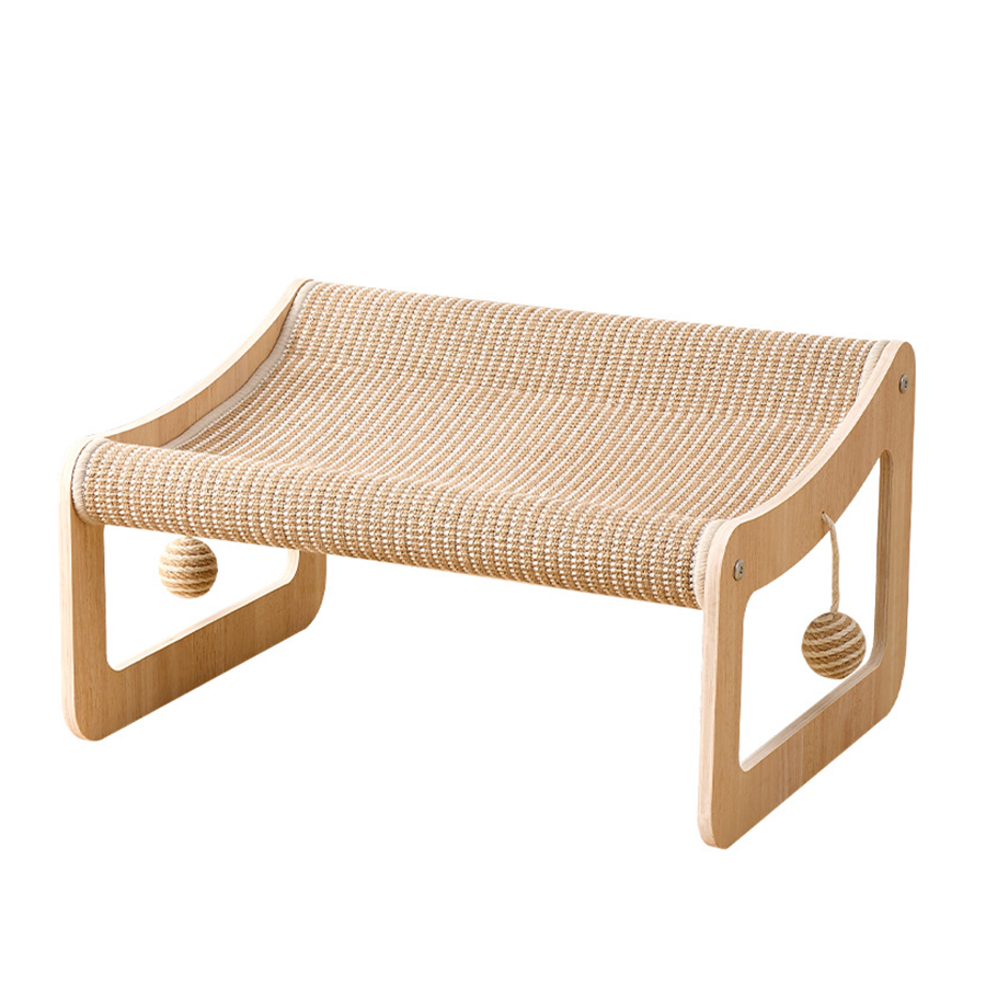 Hamaca Para Gatos Cala Serena Elevada De Diseño Natural Althea Living 53x40x30cm_0