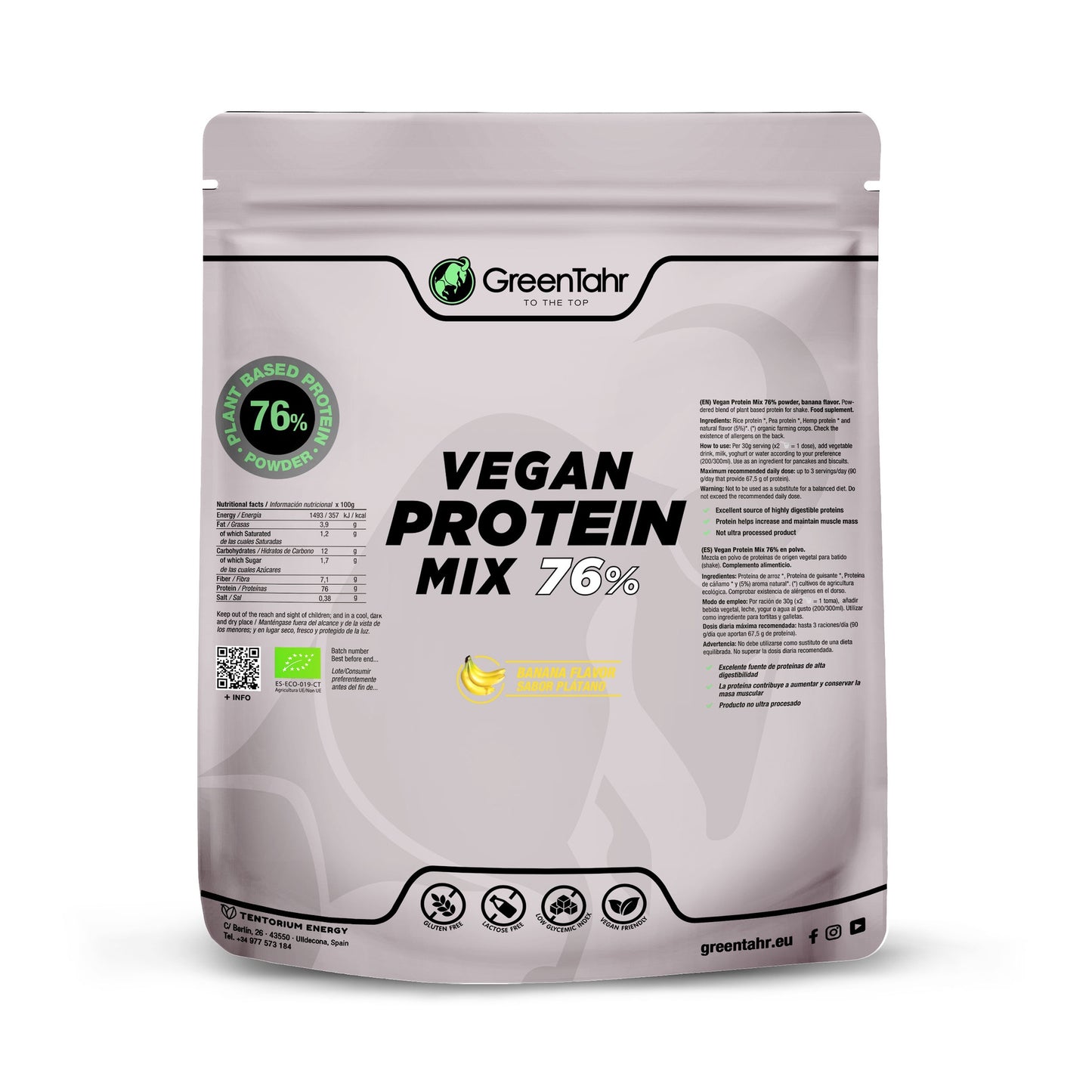 Mix Proteico Vegan ECO 76% banana 750g