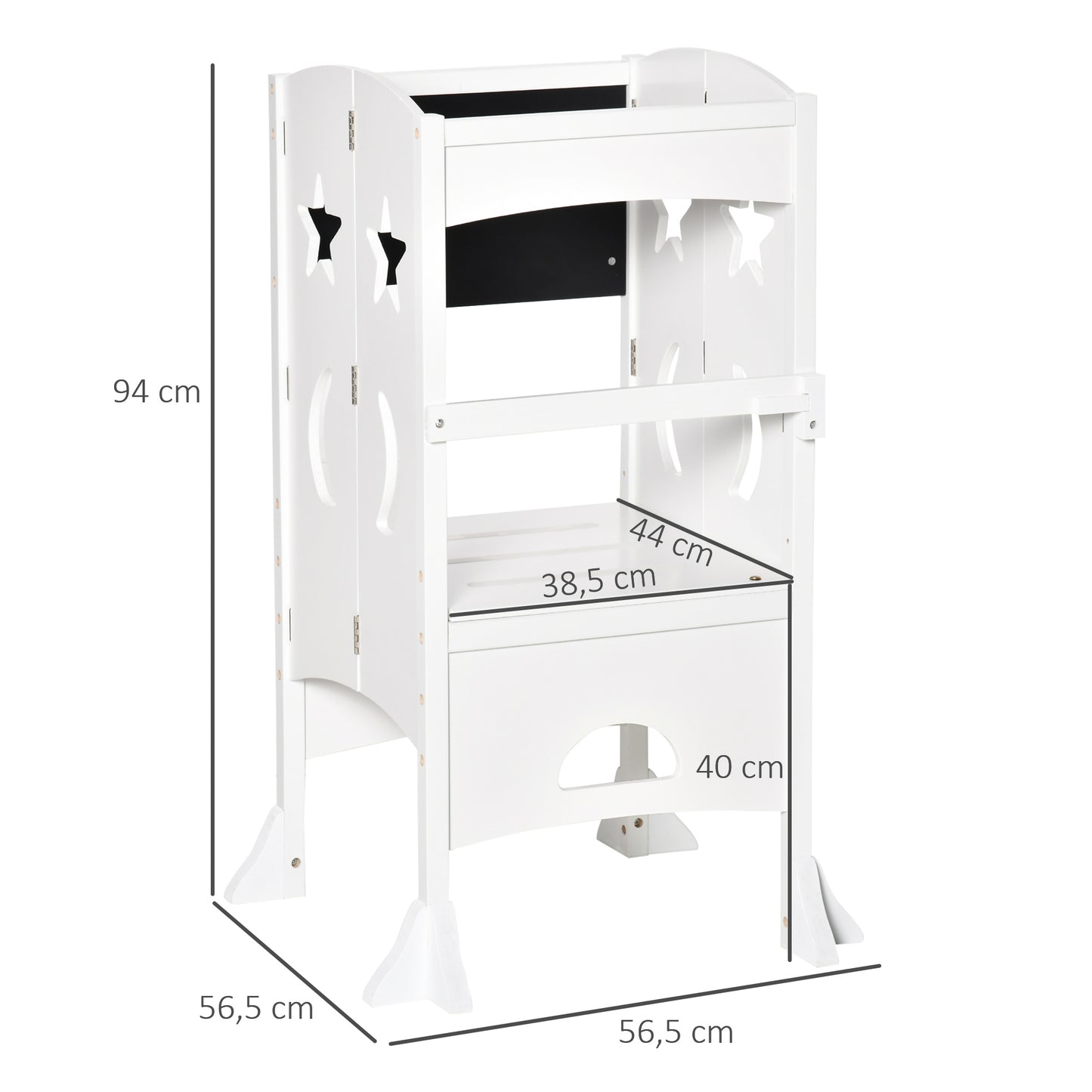 Homcom Torre De Aprendizaje Para Niños 3-6 Años Plegable Pizarra 56,5x56,5x94cm_2