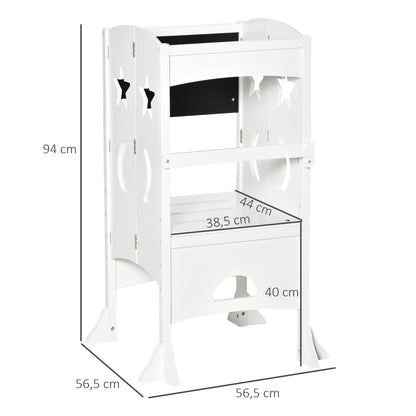 Homcom Torre De Aprendizaje Para Niños 3-6 Años Plegable Pizarra 56,5x56,5x94cm_2