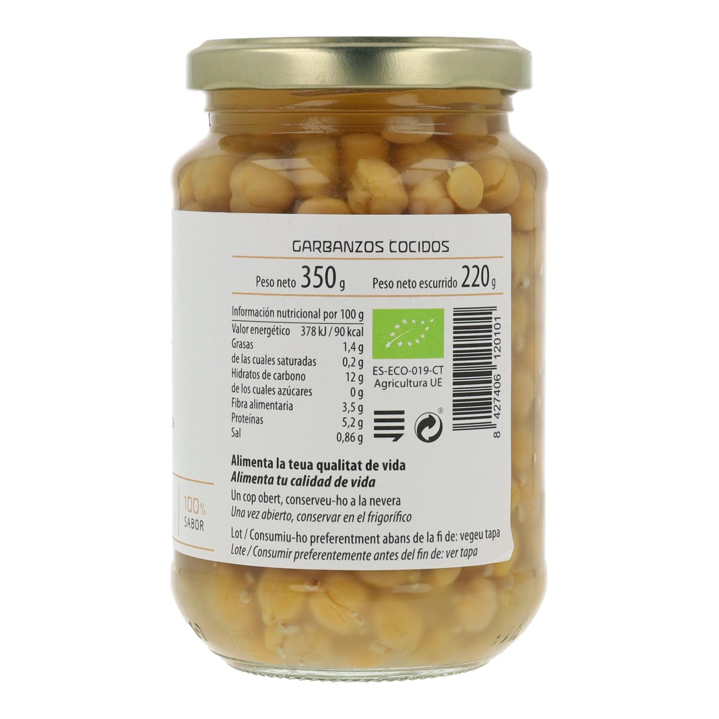 Grão-de-bico cozido biológico da Cal Valls