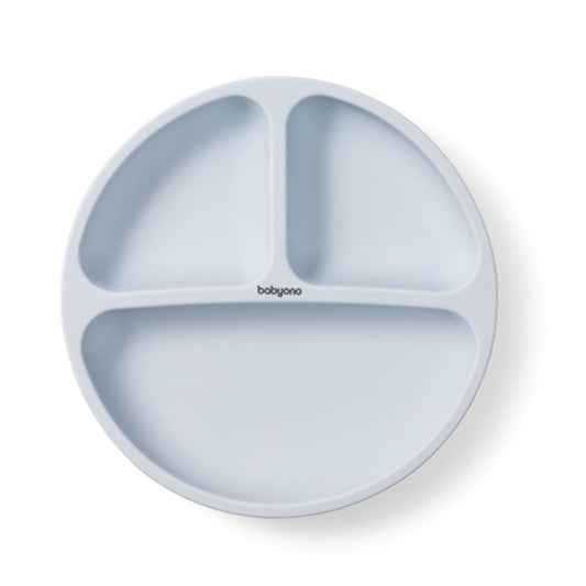 Plato De Silicona Con Compartimentos Y Ventosa Azul_0
