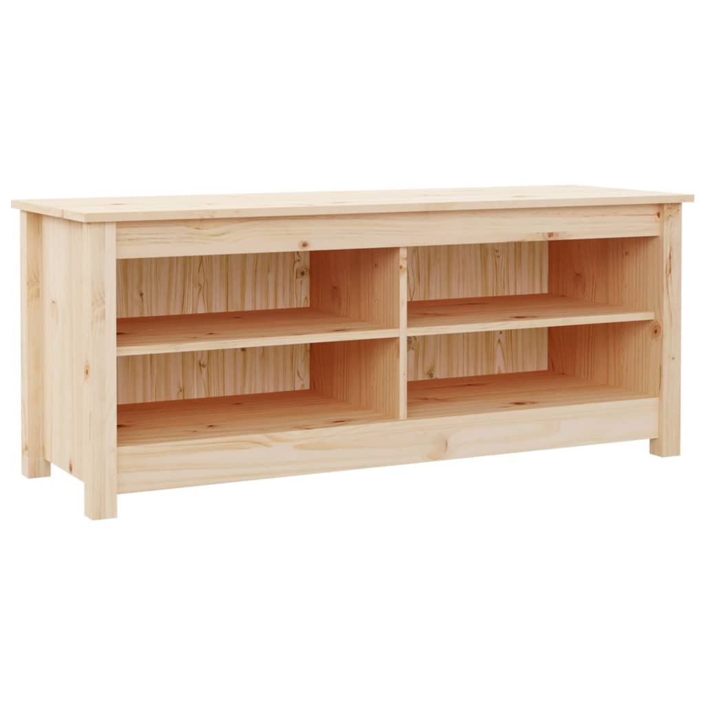 Banco Zapatero De Madera Maciza De Pino 110x38x45,5 Cm / Vetonek_1