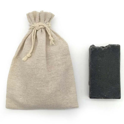 Jabón Natural Carbón Activo 90g En Bolsa Regalo De Yute. Elimina Espinillas Y Puntos Negros. Desintoxicante - Piel Grasa_2