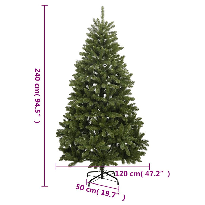 Vidaxl Árbol De Navidad Artificial Con Bisagras 300 Led Y Bolas 240 Cm_2