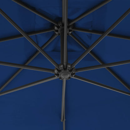 Vidaxl Sombrilla Jardín Voladiza Con Palo De Acero Azul Celeste 300 Cm_4
