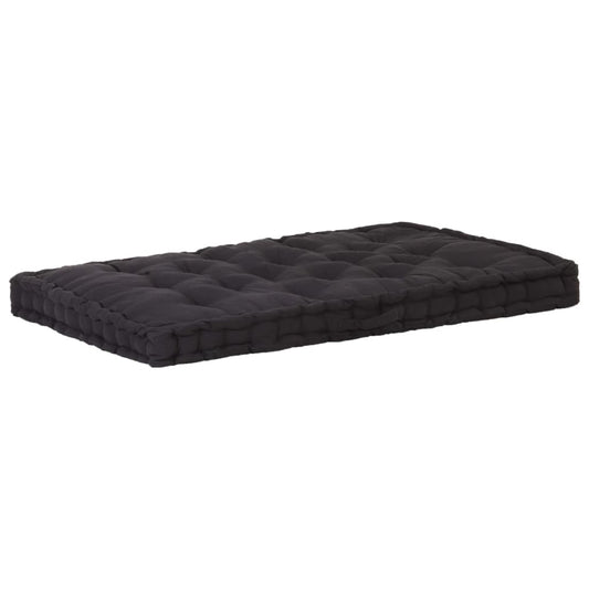 Vidaxl Cojín Para Palés Algodón Negro 120x80x10 Cm_0