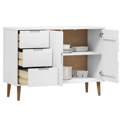 Aparador Molde Madera Maciza De Pino Blanca 113x40x80 Cm_2