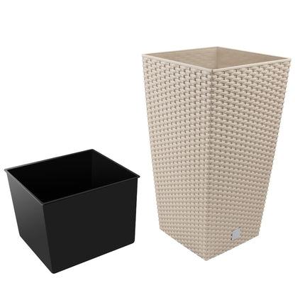 Maceta Rato De 91,5 Litros Con Inserto 40 X 40 X 75 Cm En Color Mocca