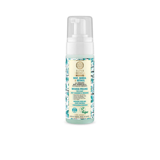 Natura Siberica Mousse Peeling para Cabelo Oleoso com Hortelã, Bétula e Retinol 170 ml