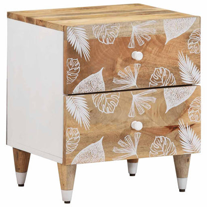 Mesitas De Noche 2 Uds Madera Maciza De Mango 40x33,5x46 Cm_0