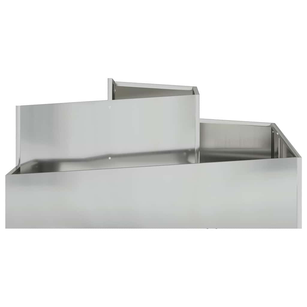 Macetero De Jardín Plateado 100 X 100 X 50 Cm Acero Galvanizado_4