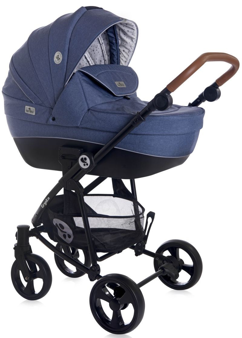 Carrito De Bebé Trio Con Capazo Duro Crysta Hasta 22 Kg Denim Blue_1