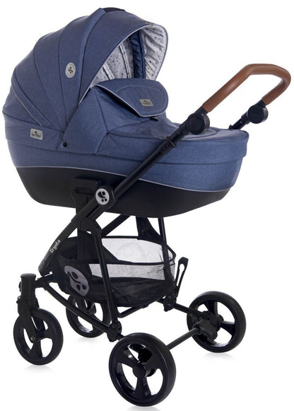 Carrito De Bebé Trio Con Capazo Duro Crysta Hasta 22 Kg Denim Blue_1