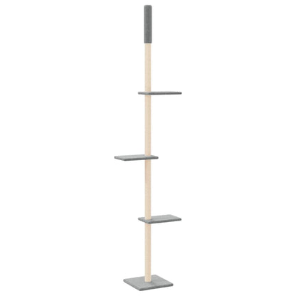 Vidaxl Árbol Rascador Gatos Suelo A Techo Gris Claro 267,5-297,5 Cm_4