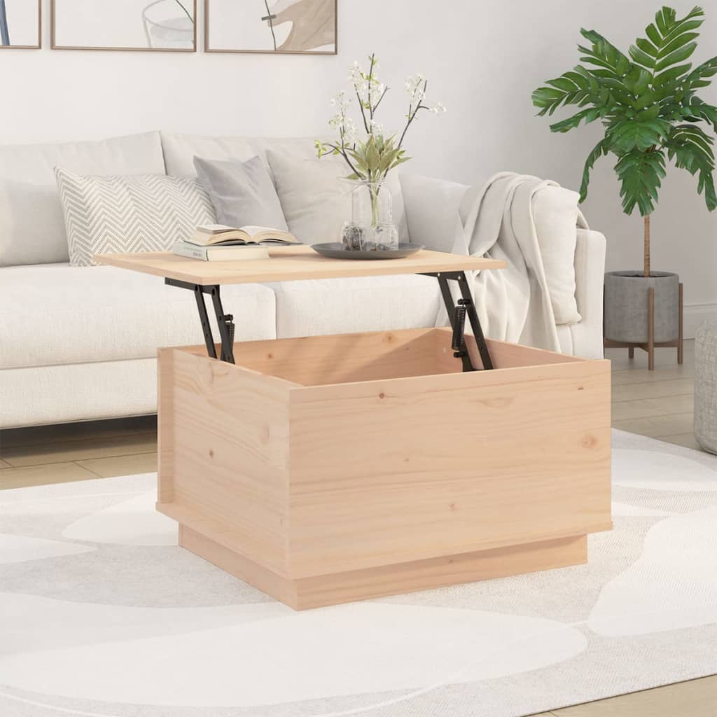 Mesa De Centro De Madera Maciza De Pino 60x50x35 Cm_1
