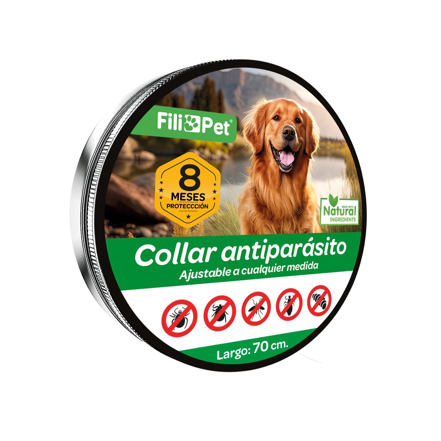 Collar Antiparasitos Para Perro Gris_4