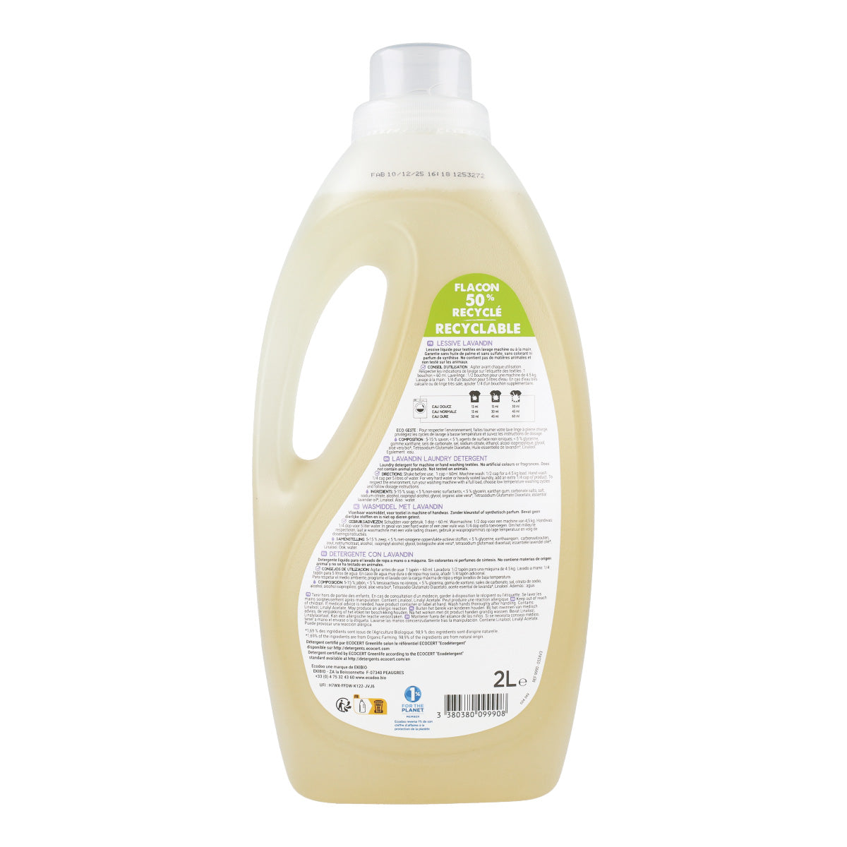 Detergente Líquido Ecodoo 2L Lavanda