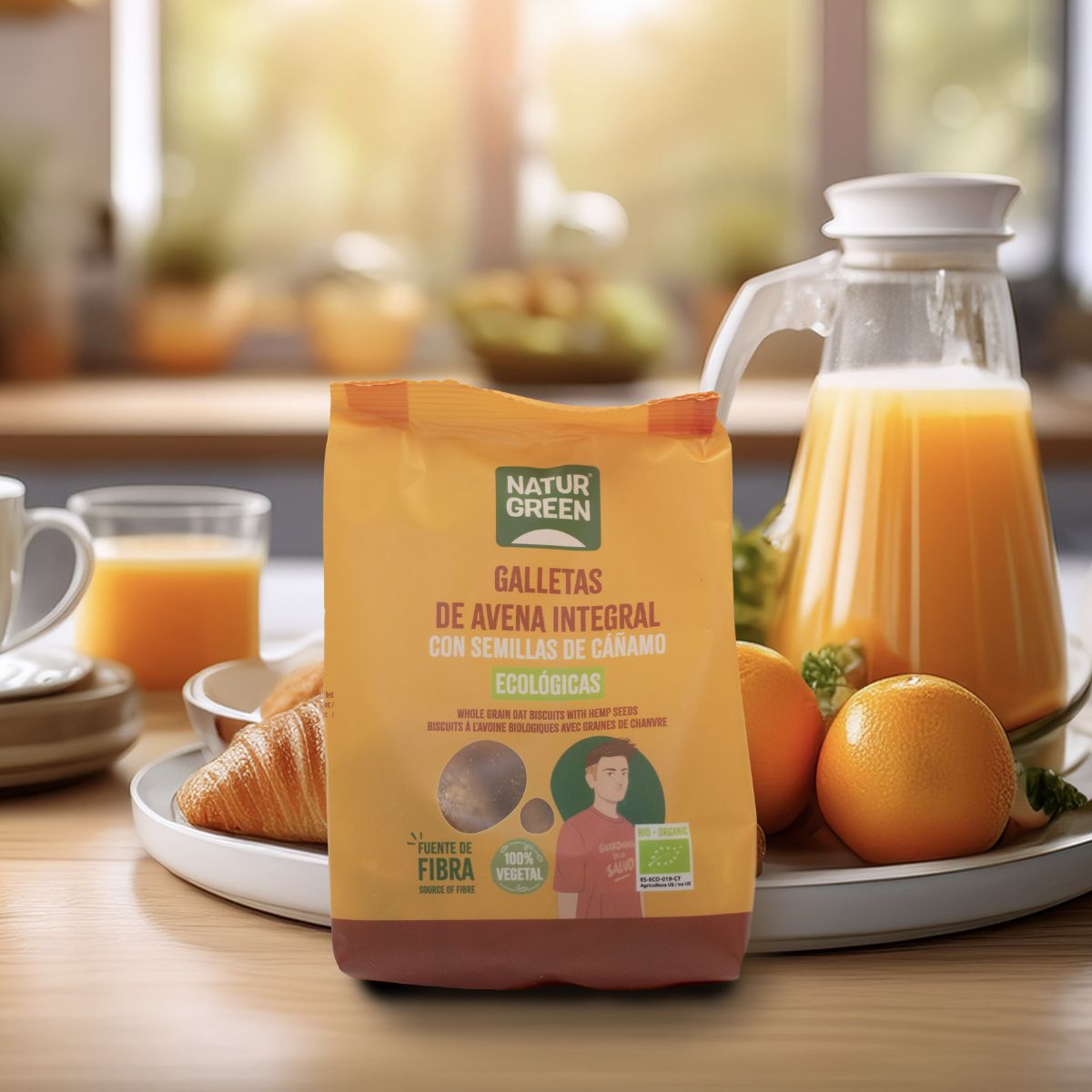 Biscoito de Aveia Integral com Cânhamo Biológico NaturGreen 140 g