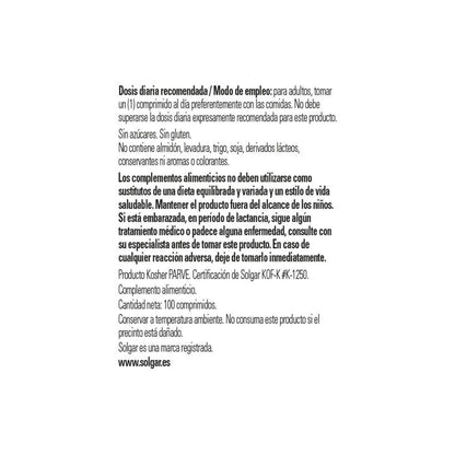 Vitamina B12 100 mcg Solgar 100 Comprimidos