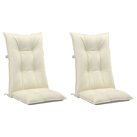 Vidaxl Cojín Silla De Jardín Respaldo Alto 2 Uds Tela Crema 120x50x7cm_0