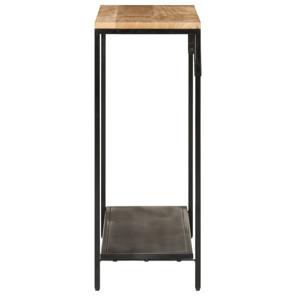 Mesa Consola Madera Maciza Mango Rugosa Y Hierro 90x30x75 Cm_1