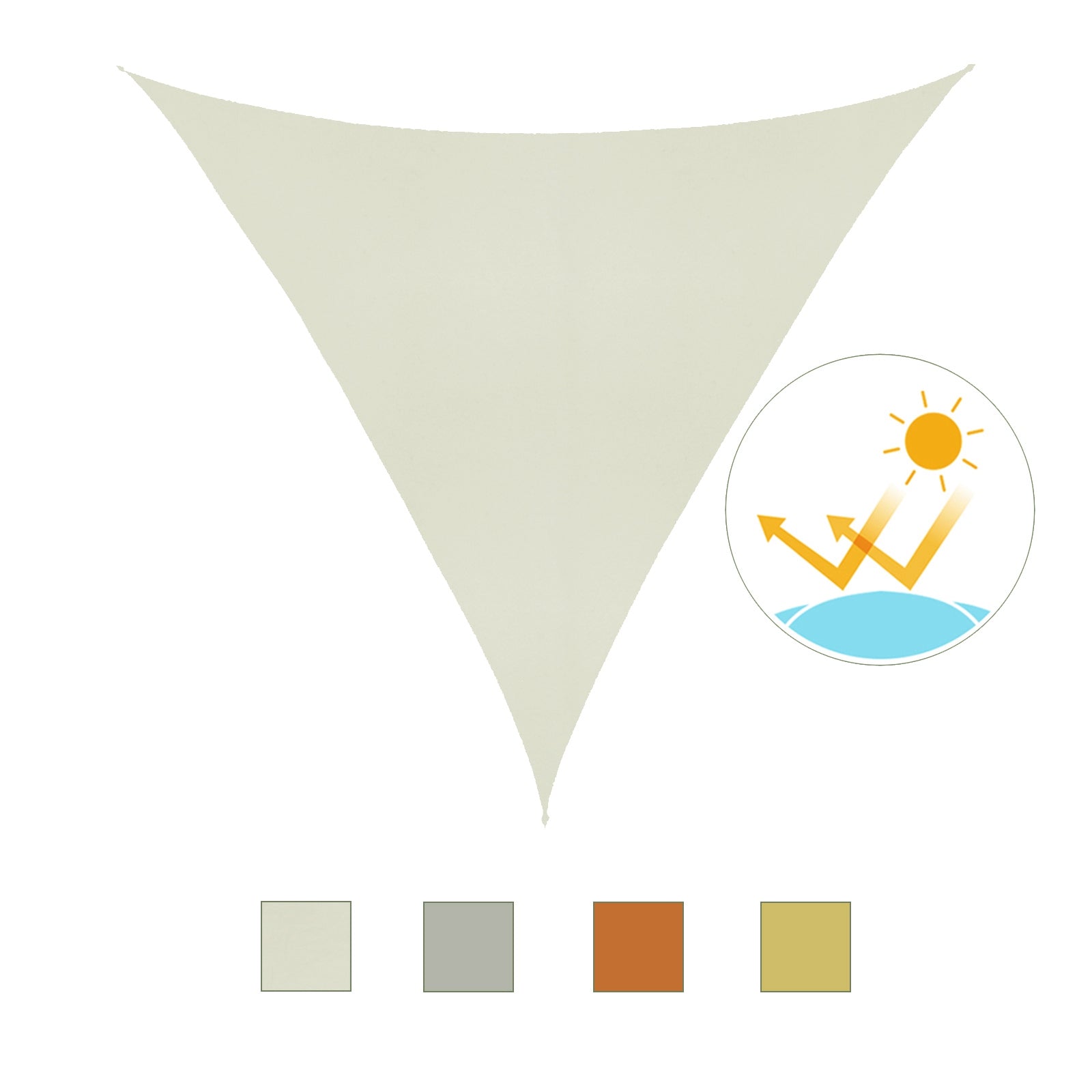 Outsunny Toldo Vela Sombrilla Parasol Triangular De Poliéster 160g/m² Crema_4