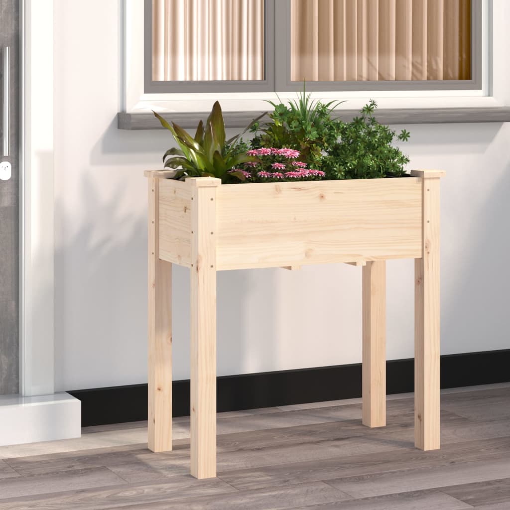 Jardinera Con Forro Interior Madera Maciza De Abeto 71x37x76 Cm_1