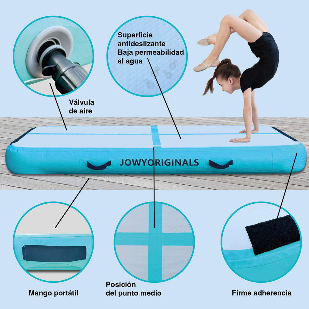 Jowy Airtrack 400x100x20cm Colchoneta Inflable, Color Azul_3