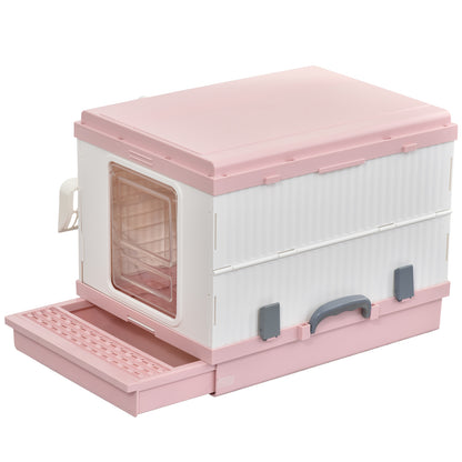Pawhut Caja De Arena Para Gatos Plegable Portátil Con Orificio Abs 54x43x42_0