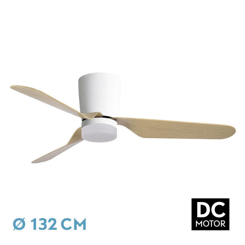 Ventilador 18w Dc Kochi Blanco 3 Aspas Haya 6 Vel 3000-4000-6000k Remoto+temporizador 132 D 2025_0