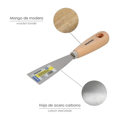 Espatula Mango Madera Hoja Acero 40 Mm. Espatula Yeso, Espatula Pintor, Espatula Masillas, Espatula Pladur, Etc.