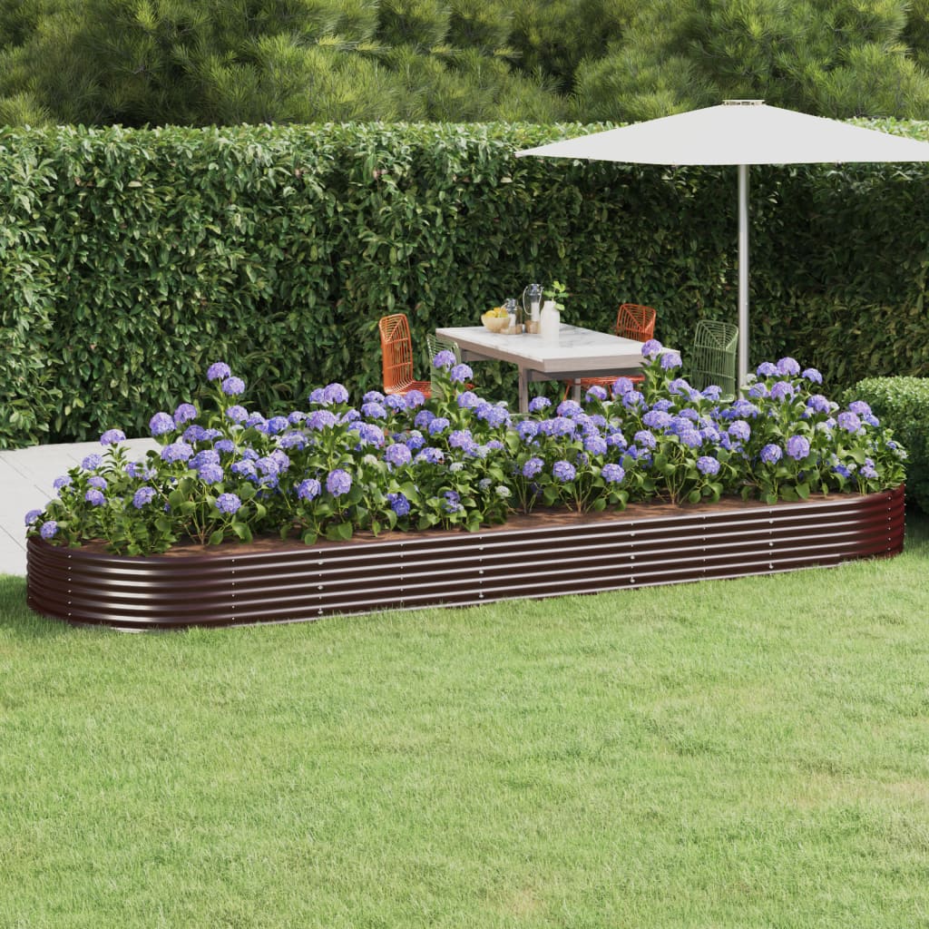 Jardinera Arriate Acero Galvanizado Marrón 450x140x36cm_1