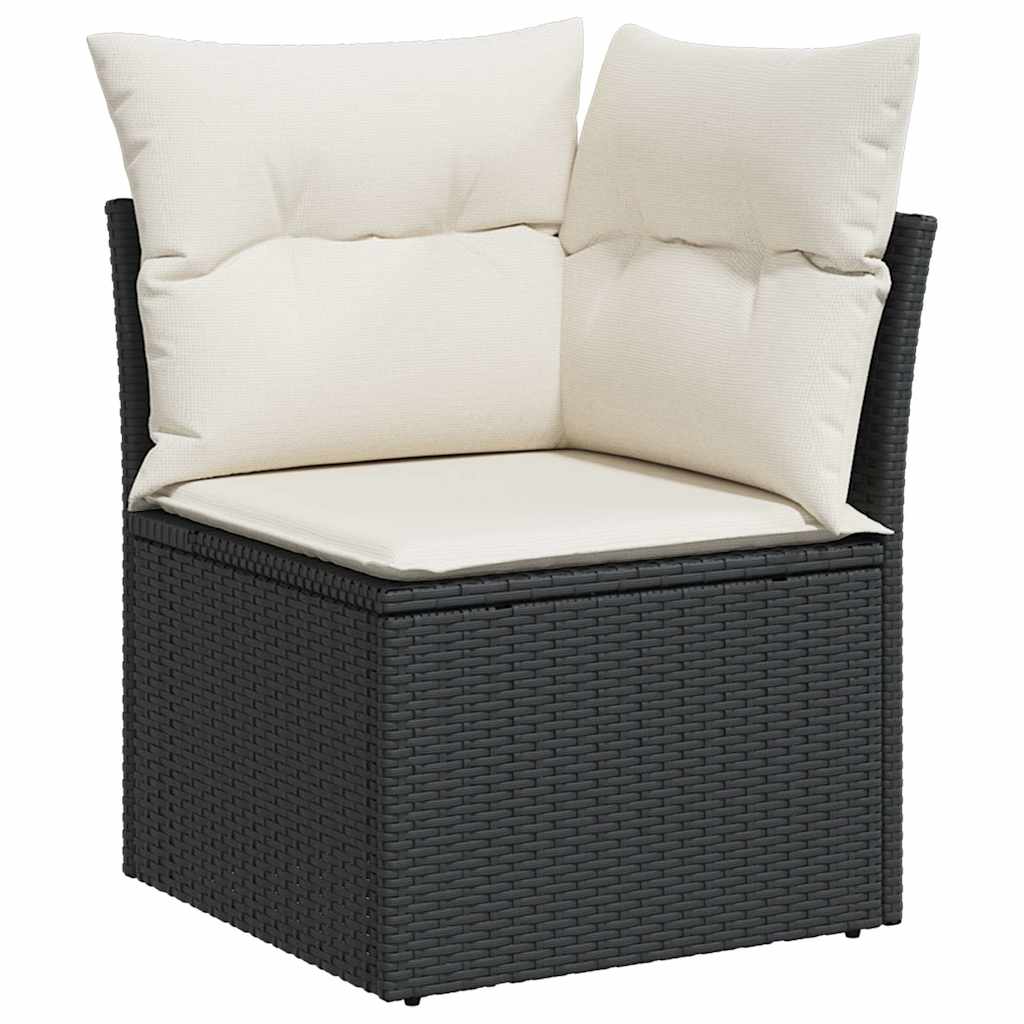 Set Sofás Jardín Y Cojines 7 Pzas Ratán Sintético Acacia Negro / Vetonek_3