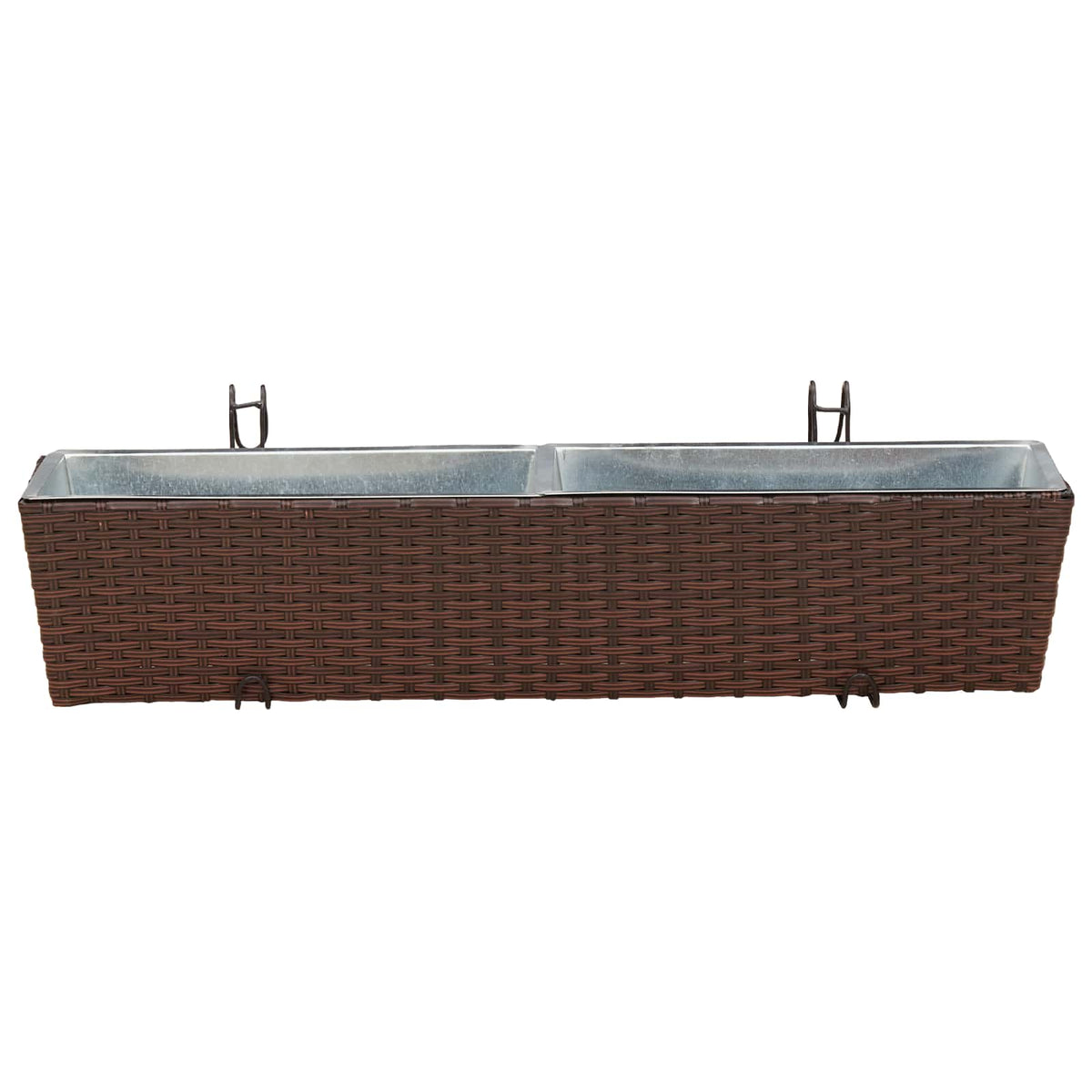 Barandilla 2 Uds. Marrón 80 X 17 X 17 Cm Metal_4