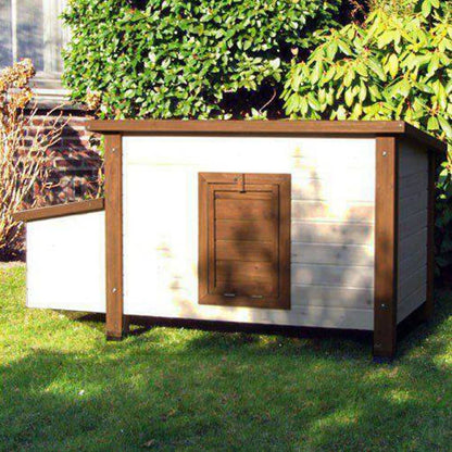 @pet Gallinero De Exterior Madera Blanco Y Marrón 136x74,5x75 Cm_1