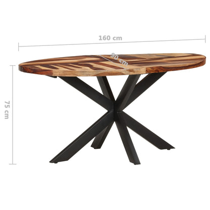Mesa De Comedor Madera Maciza De Acacia 160x90x75 Cm_3