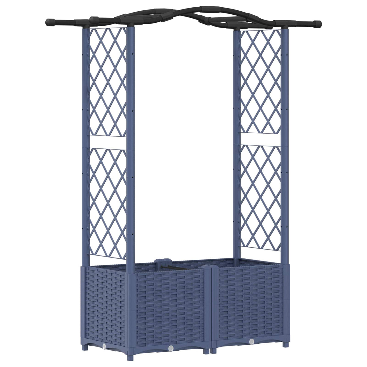 Cama Elevada Con Trellis Y Techo Gris 125 X 40 X 138 Cm Pp_0