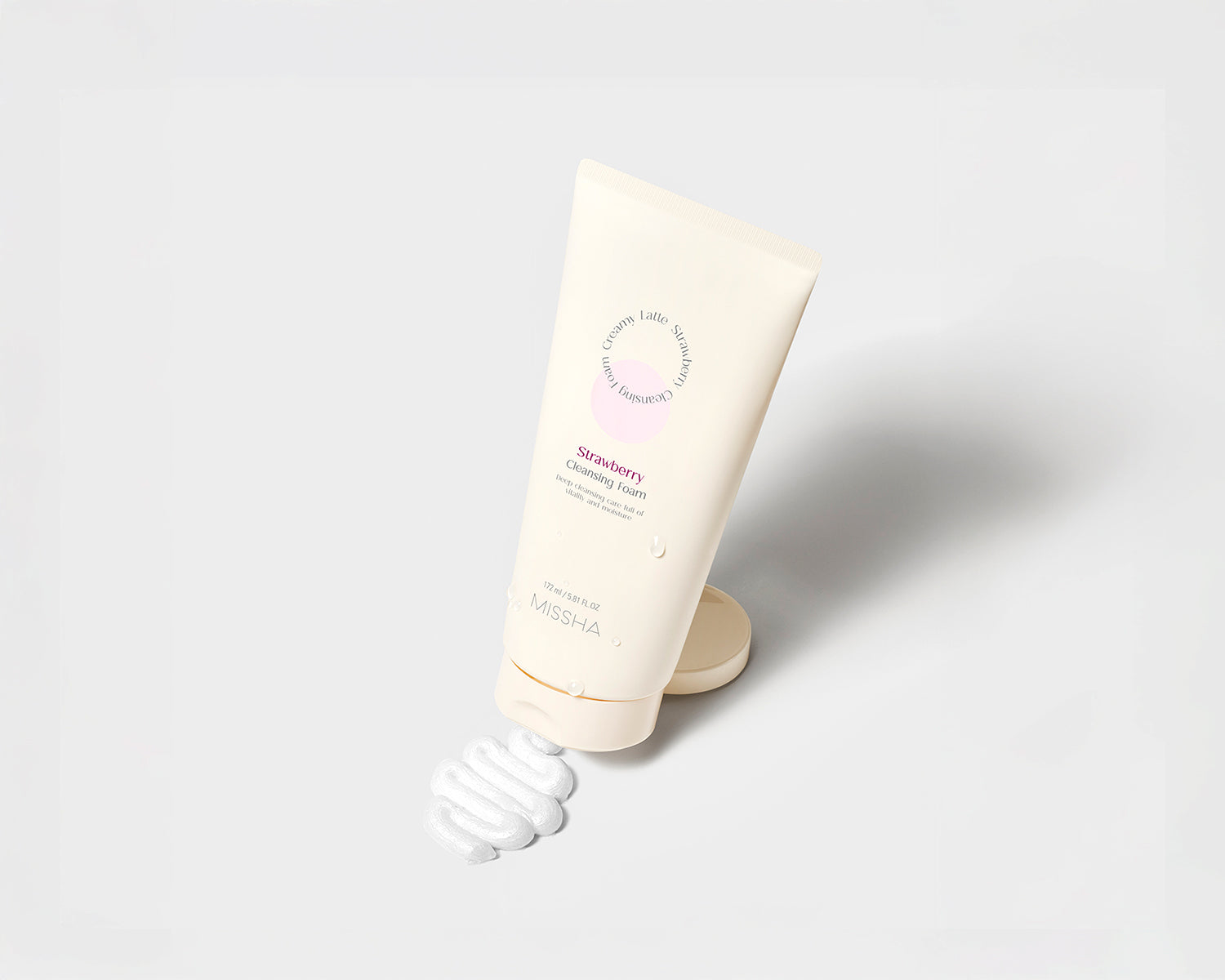 Missha Creamy Latte Cleansing Foam [strawberry] (172ml) - Espuma Limpiadora Fresa_1