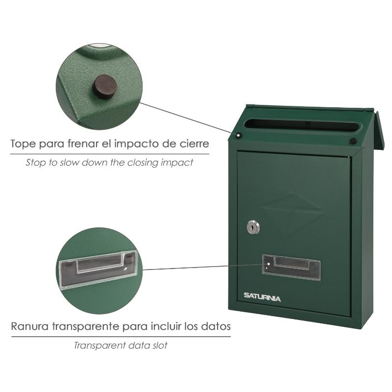 Buzon Exterior 205 X 300 X 70 Mm. Verde_3