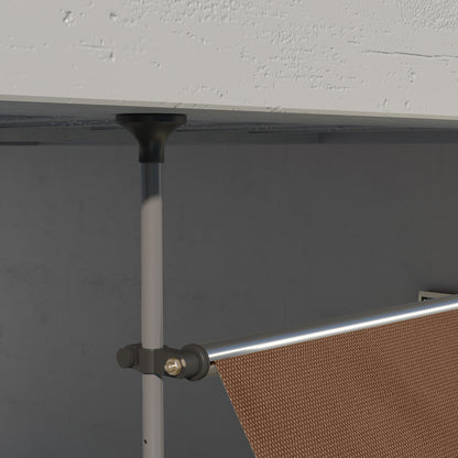 Toldo Manual Retráctil Outsunny Poliéster, Aluminio Café 300x120x300 Cm_4