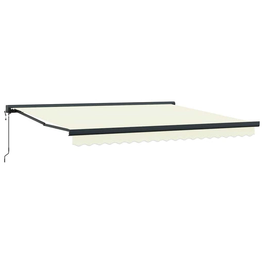 Vidaxl Toldo Retráctil Aluminio Y Tela Color Crema 4x3 M_0