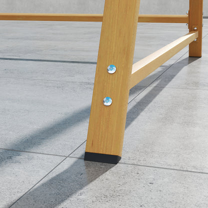 Outsunny Columpio De Jardín De 2 Plazas Con Toldo Ajustable Natural Y Beige_4