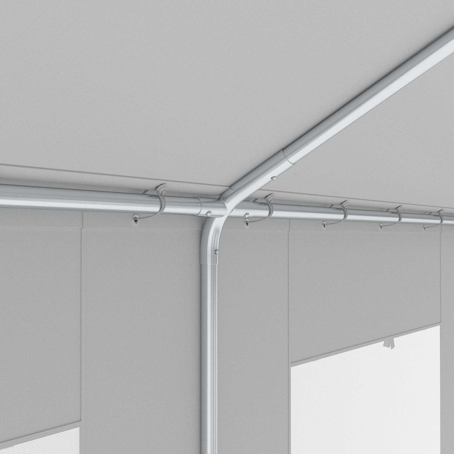 Outsunny Carpa Garaje 3x6 M Impermeable Con Puerta Enrollable Y Ventanas Blanco_4