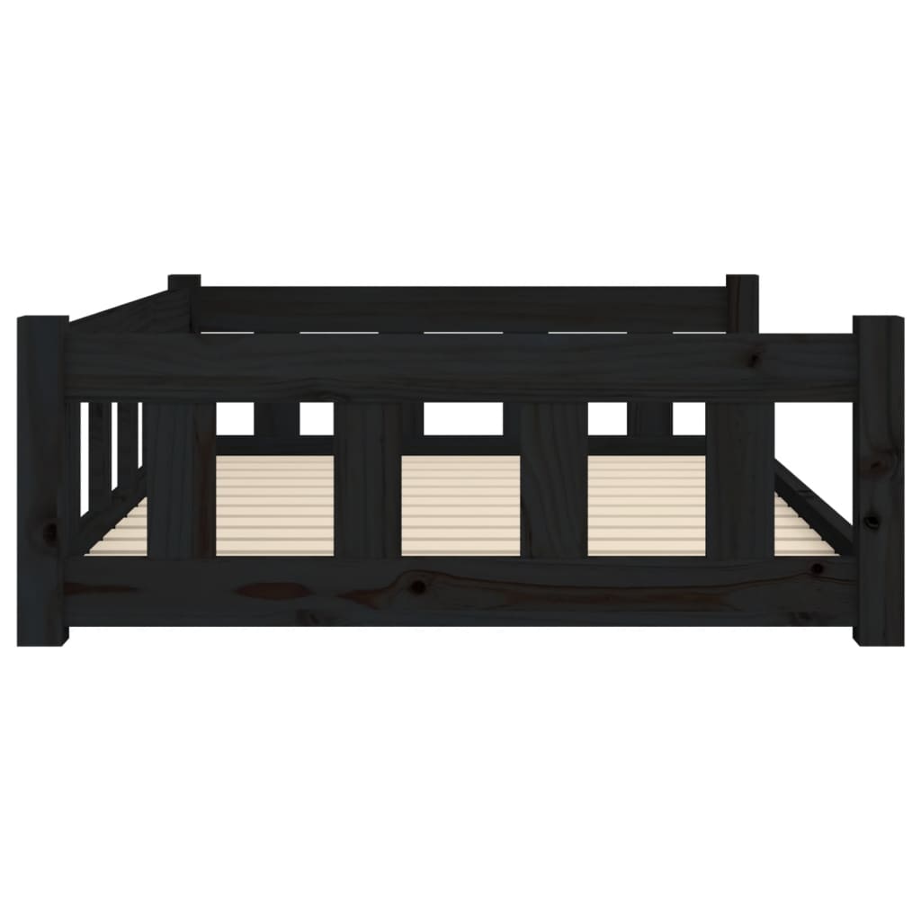 Cama Para Perros Madera Maciza De Pino Negro 105,5x75,5x28 Cm / Vetonek_2