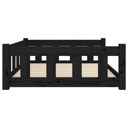 Cama Para Perros Madera Maciza De Pino Negro 105,5x75,5x28 Cm / Vetonek_2