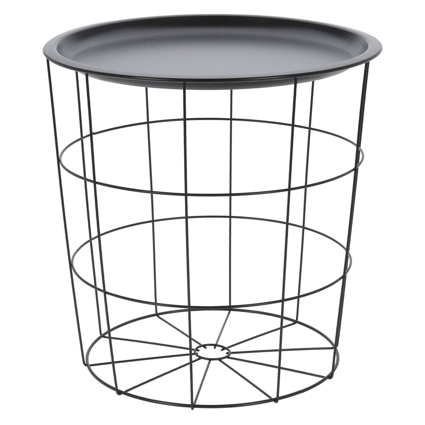 Well Home Mesa Auxiliar En Metal Color Negro Ø40x40cm_0